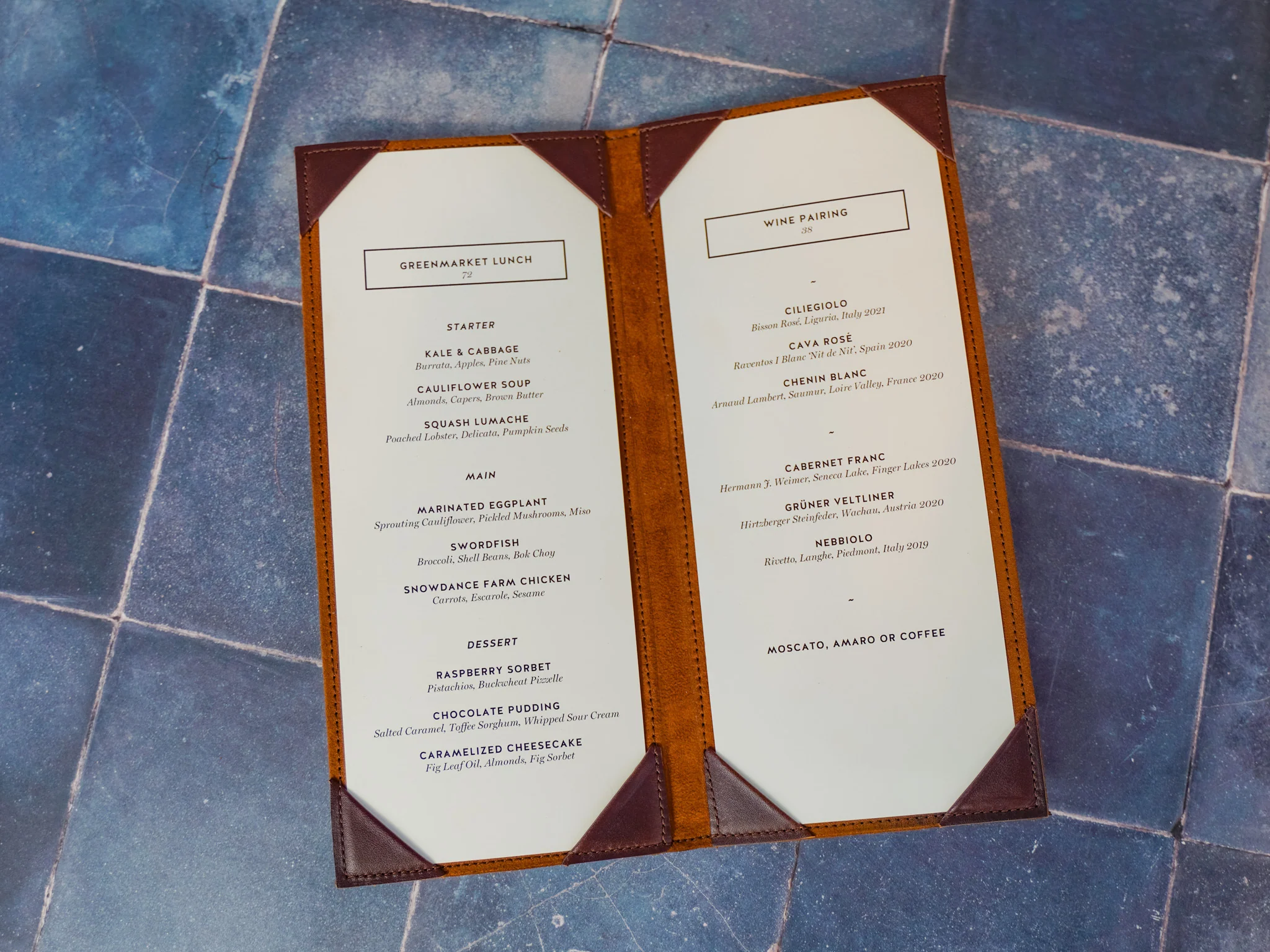 Bifold Menu Cover - Chestnut