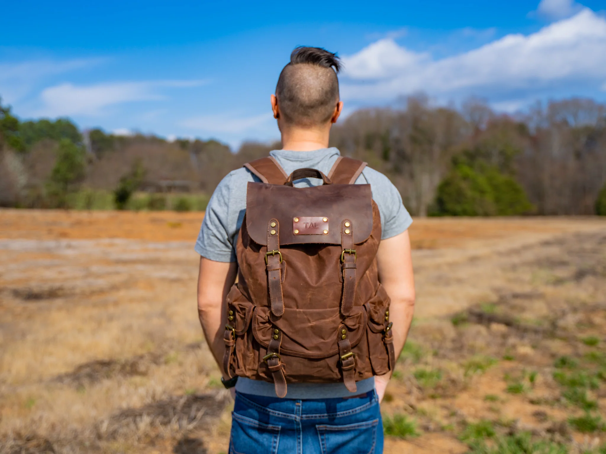 Canvas and Crazy Horse Leather Backpack Adventure - Image 4