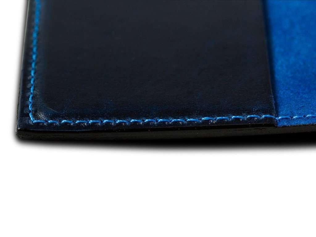 Horween Leather Moleskine Cahier Notebook Cover - Blue - Image 4