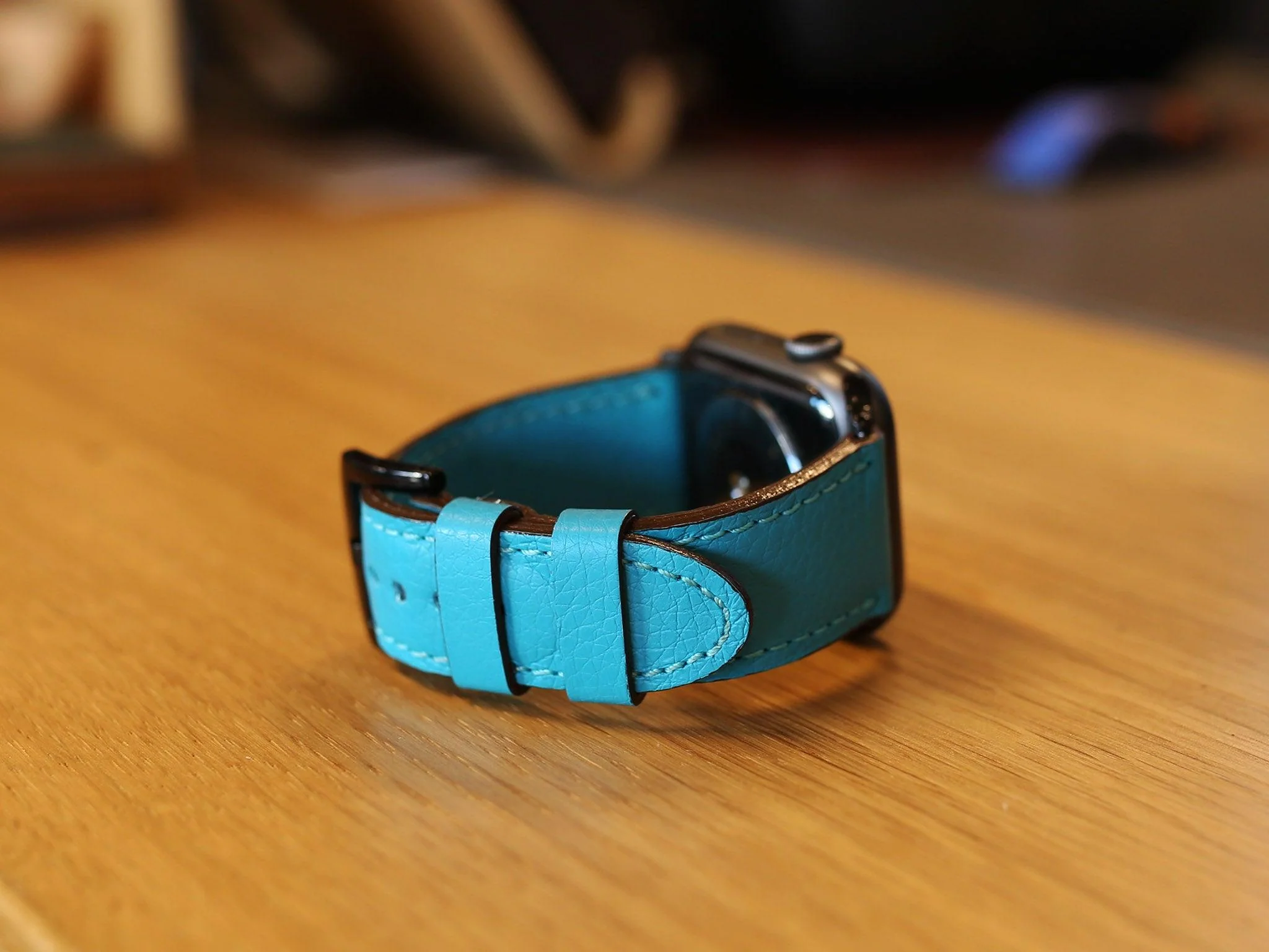 Italian Leather Apple Watch Band - Turquoise