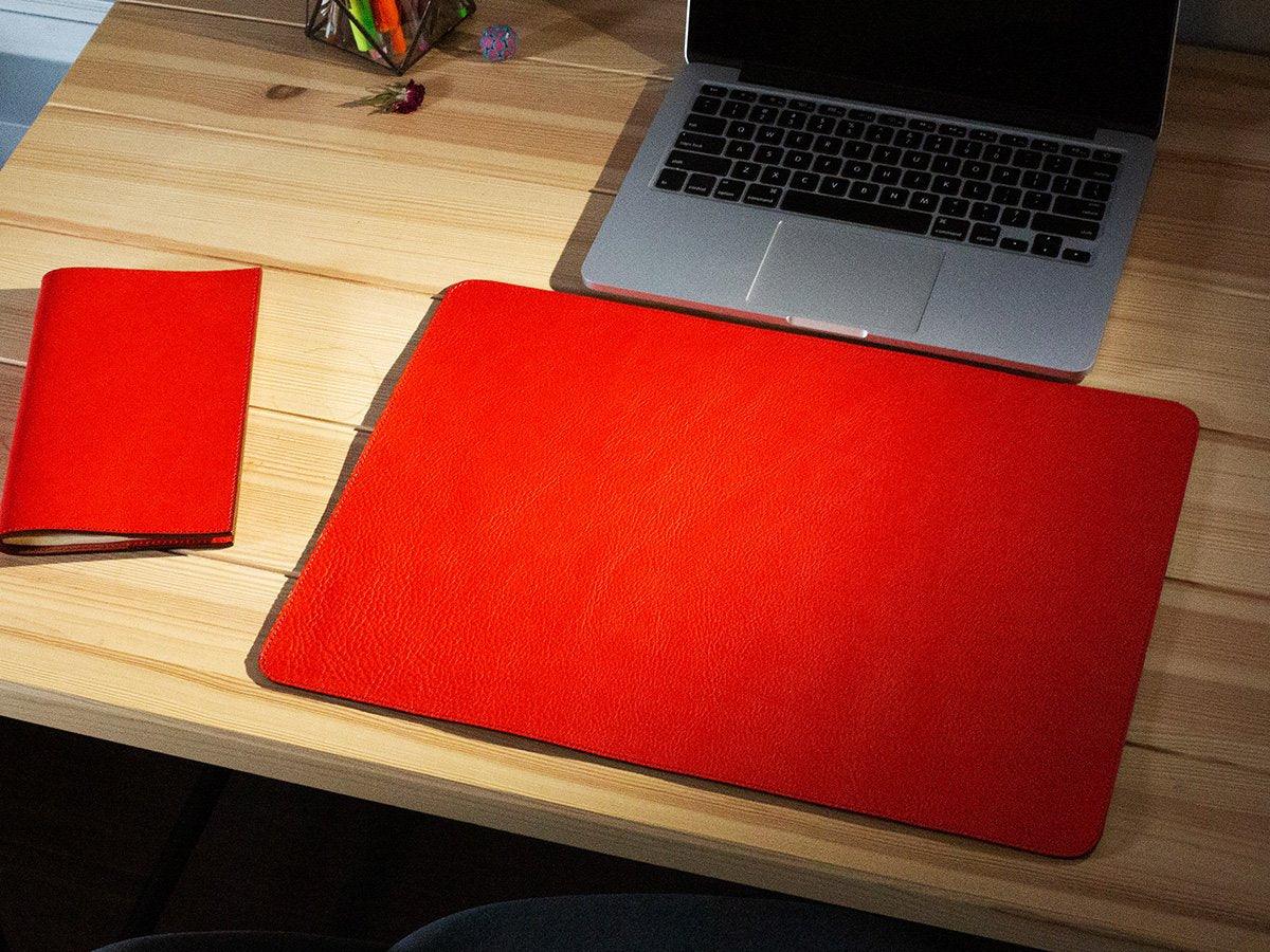 Italian Leather Table Mat - Red
