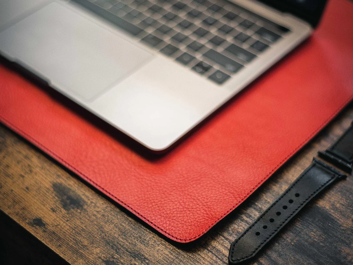 Italian Leather Table Mat - Red - Image 2
