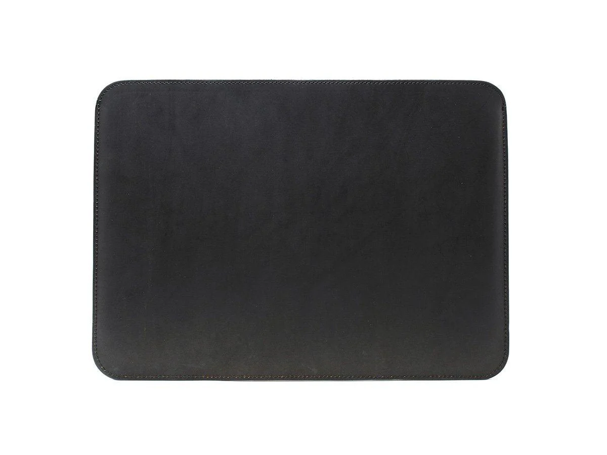 Leather Macbook Sleeve With Wool Lining - Black