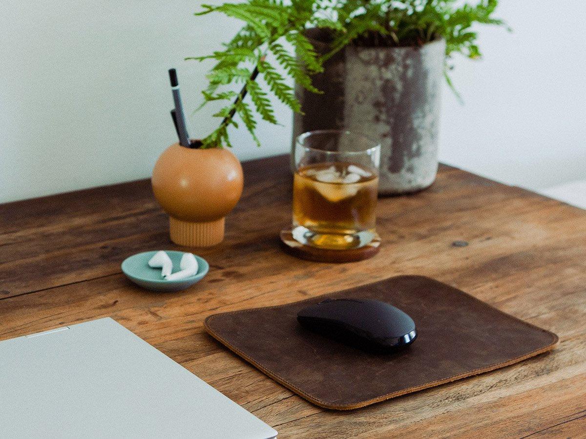 Leather Mouse Pad Milwaukee - Chocolate - Image 2