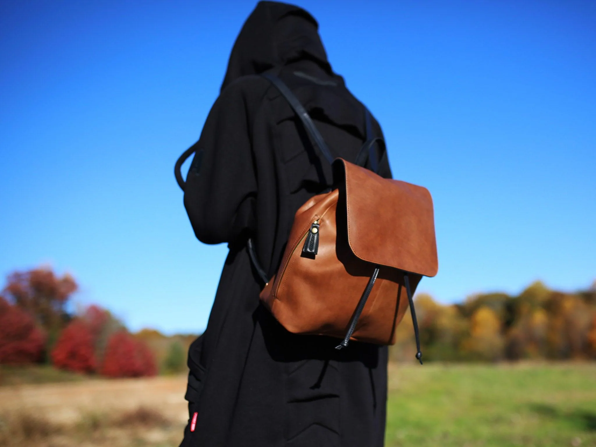 Leather Vinka Backpack - Brown