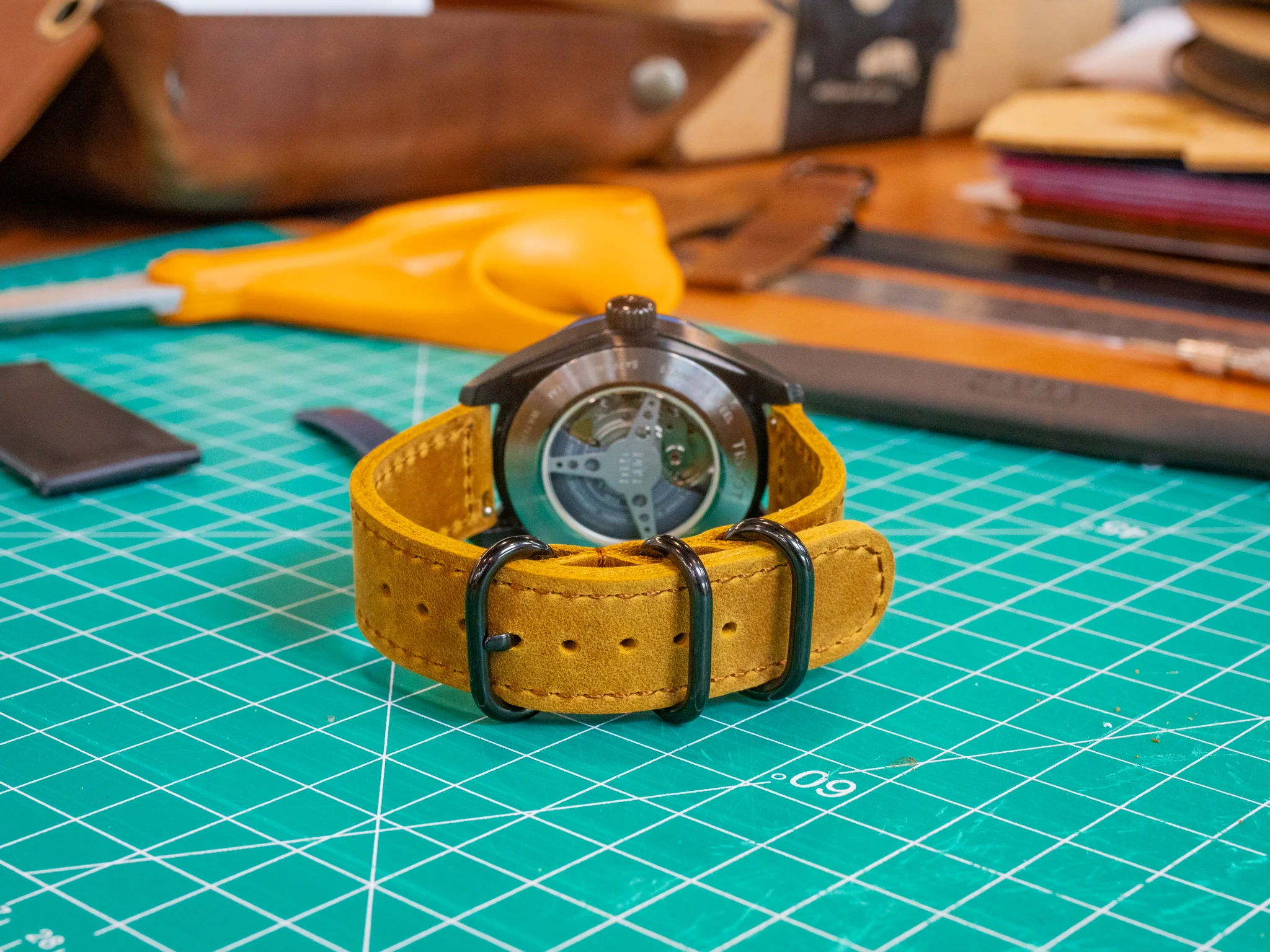 Leather Watch Band 2 piece - Camel