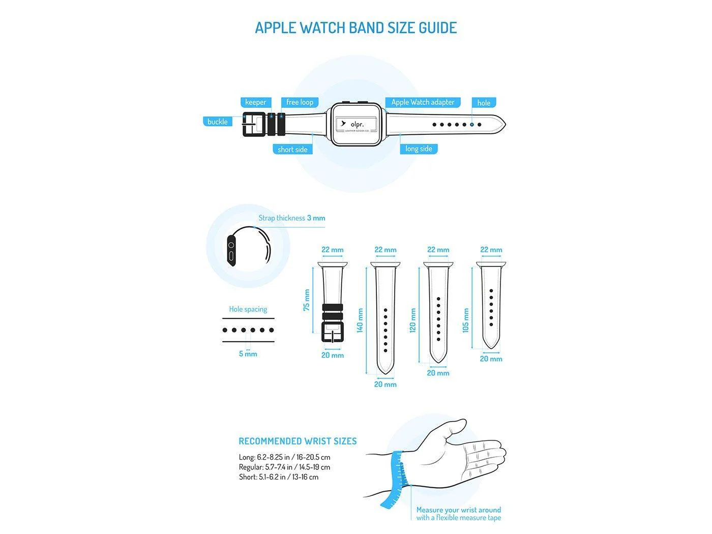 Milwaukee Leather Apple Watch Band - Blue - Image 7