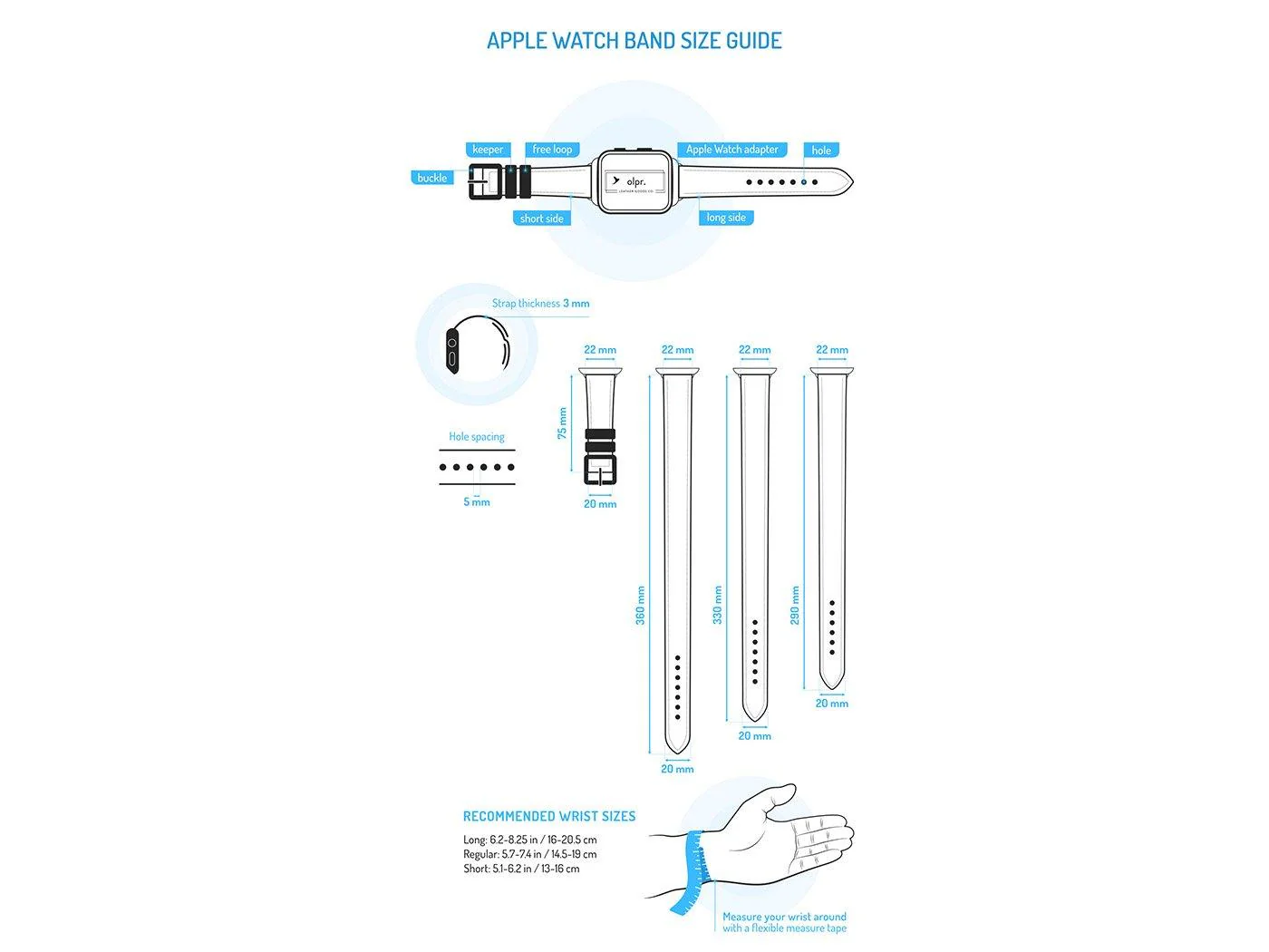 Milwaukee Leather Double Wrap Apple Watch Band - Black - Image 5