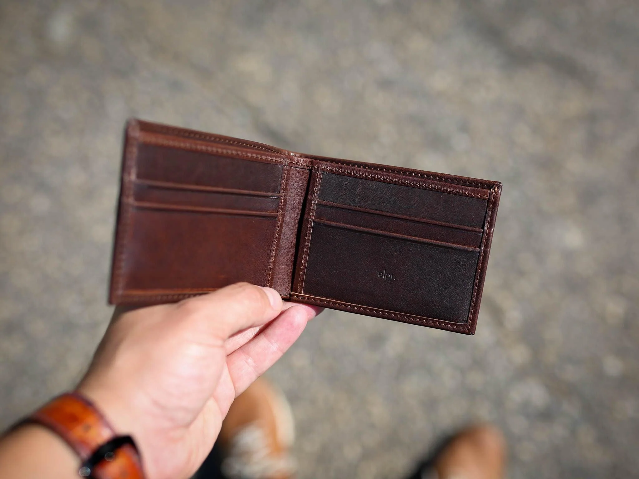 Milwaukee Leather Minimal Bifold Wallet - Chestnut