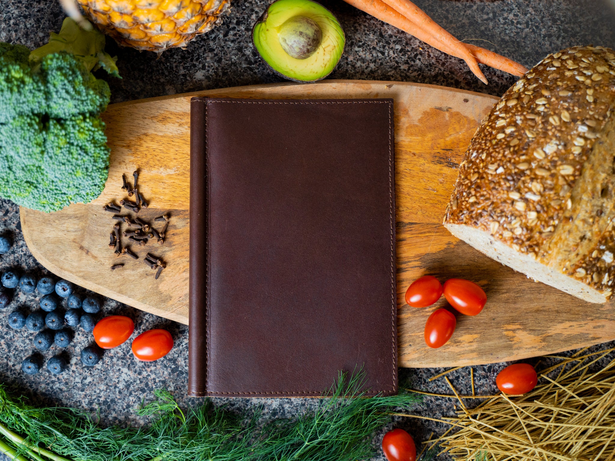 Leather Softcover Menu Holder - Chestnut