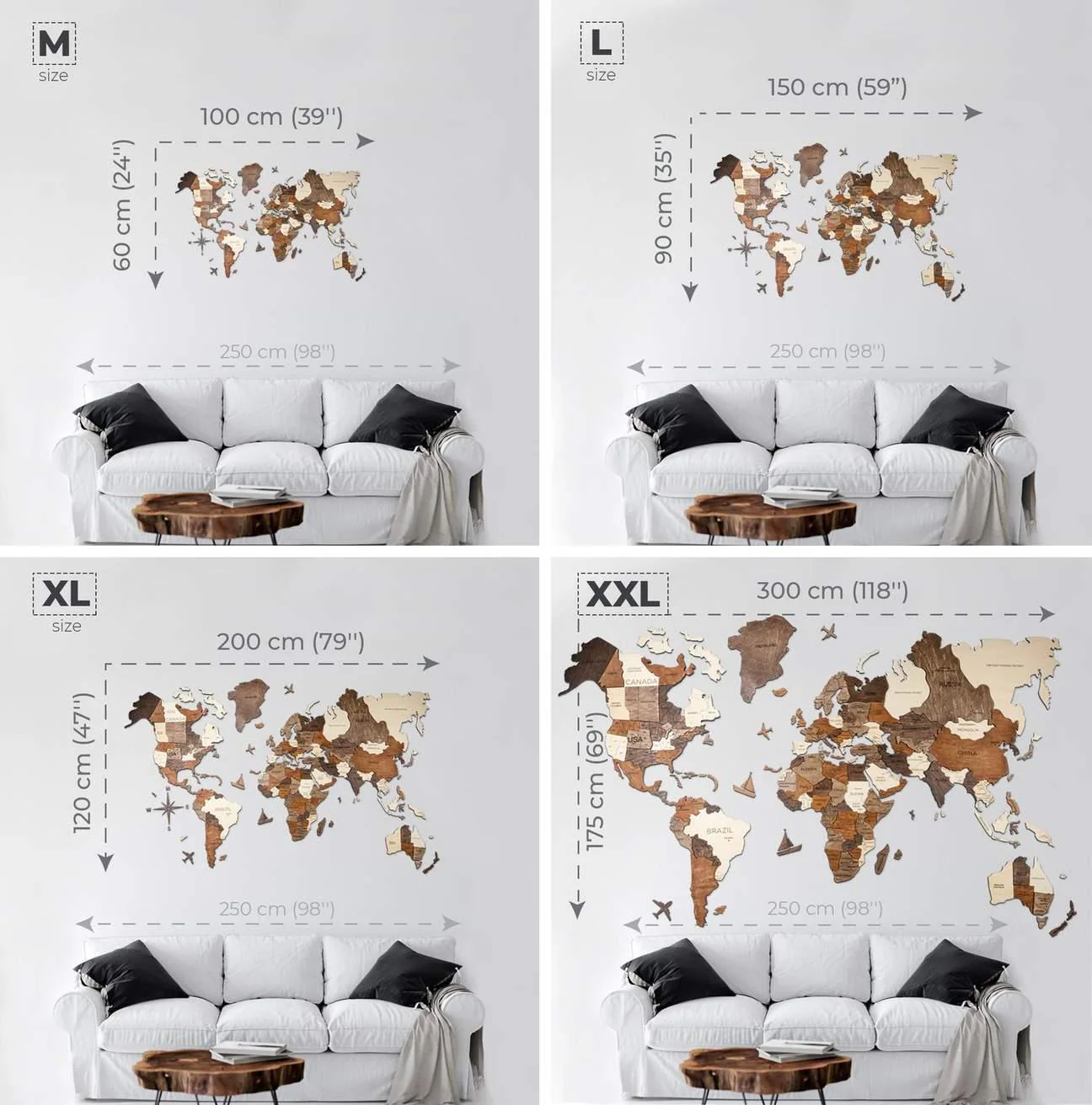 Multicolor 3D Wooden World Map - Image 4