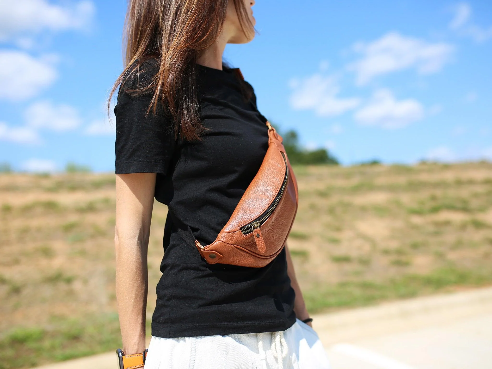 Soft Leather Belt Bag - Tawny - Image 3
