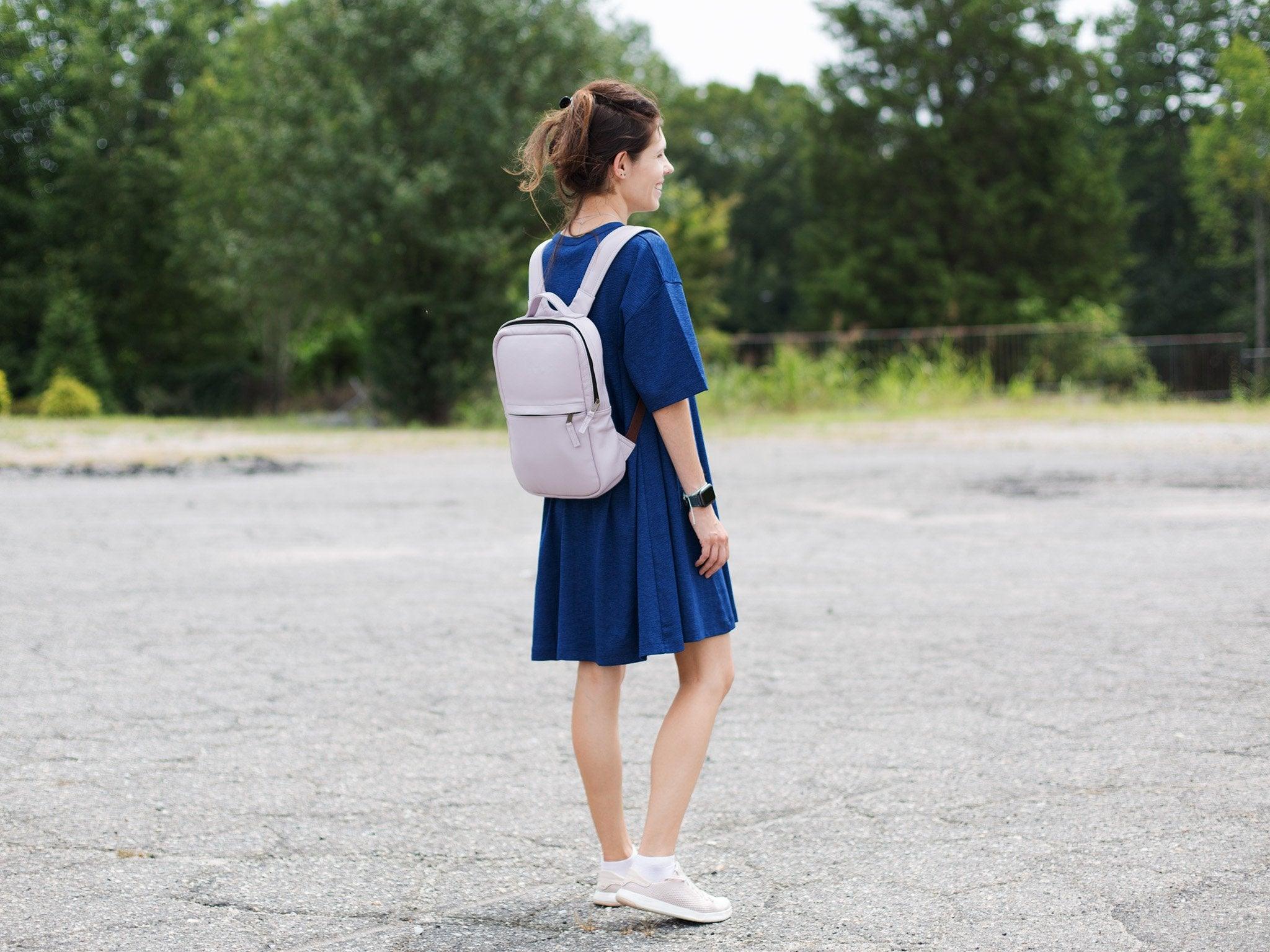 Soft Leather Square Backpack - Pink - Image 2