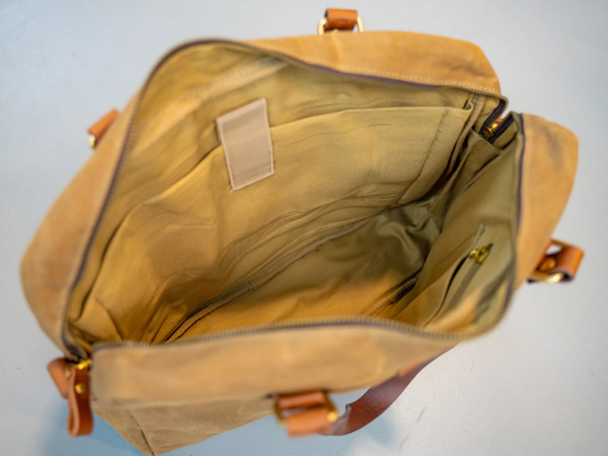 Waxed Canvas Briefcase Randy - Camel - Image 6